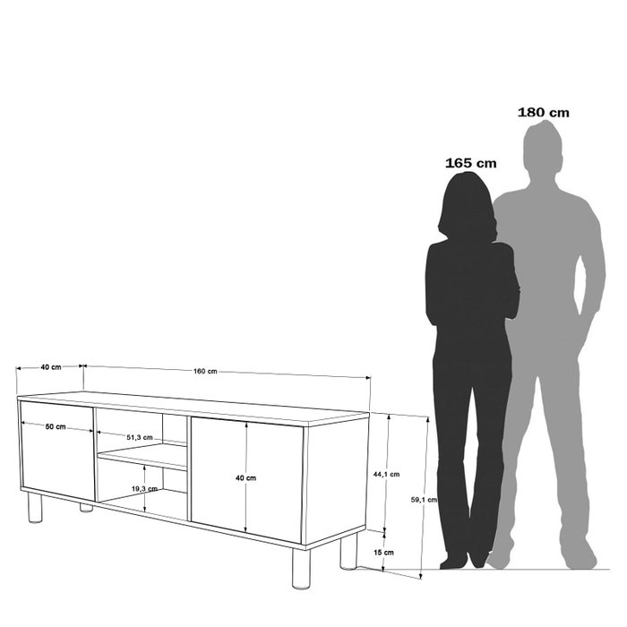 Hanah Home Soporte para TV ALS1-SKA Roble y Cachemira